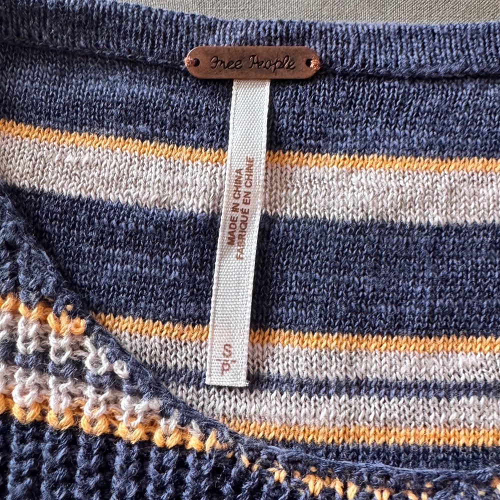 Free People - Blue and White Striped Oversized Knit Tank - Picture 6 of 7
